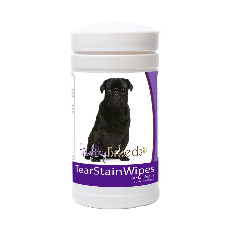 Pug Tear Stain Wipes 70 Count