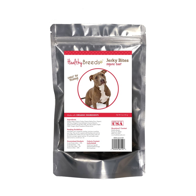 American Staffordshire Terrier Jerky Bites Beef Recipe Dog Treats 5 oz