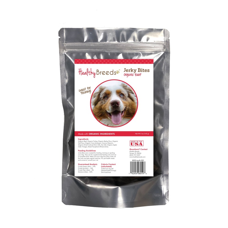 Australian Shepherd Jerky Bites Beef Recipe Dog Treats 5 oz