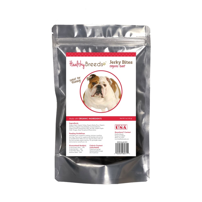 Bulldog Jerky Bites Beef Recipe Dog Treats 5 oz