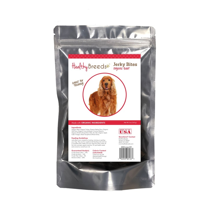 English Cocker Spaniel Jerky Bites Beef Recipe Dog Treats 5 oz
