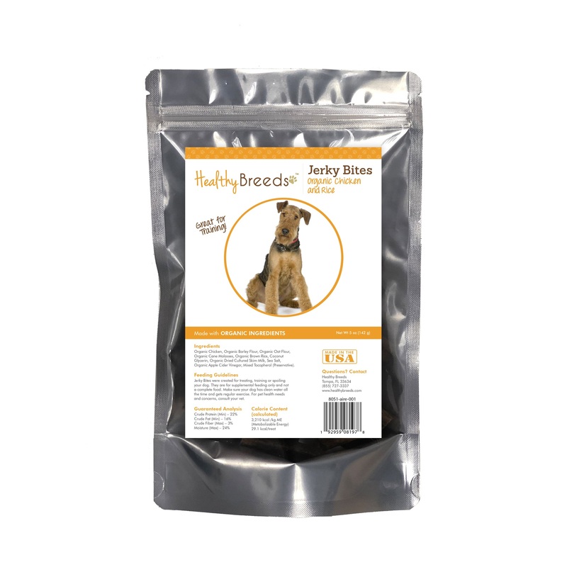 Airedale Terrier Jerky Bites Chicken & Rice Recipe Dog Treats 5 oz