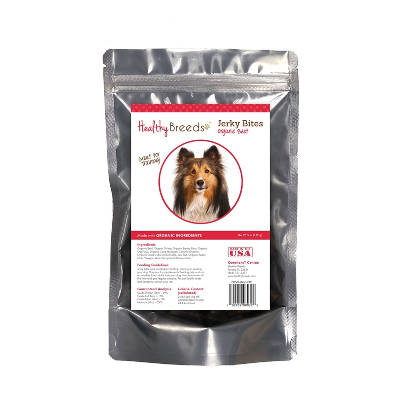 Shetland Sheepdog Jerky Bites Beef Recipe Dog Treats 5 oz
