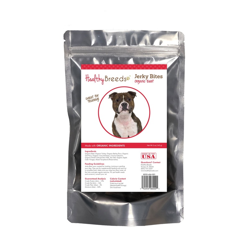Staffordshire Bull Terrier Jerky Bites Beef Recipe Dog Treats 5 oz