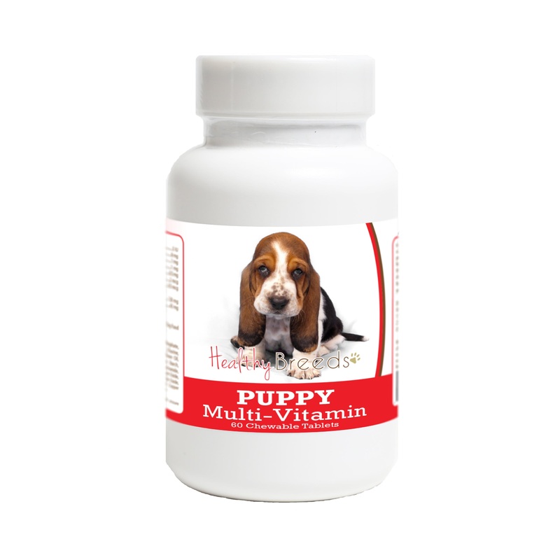 Basset Hound Puppy Dog Multivitamin Tablet 60 Count