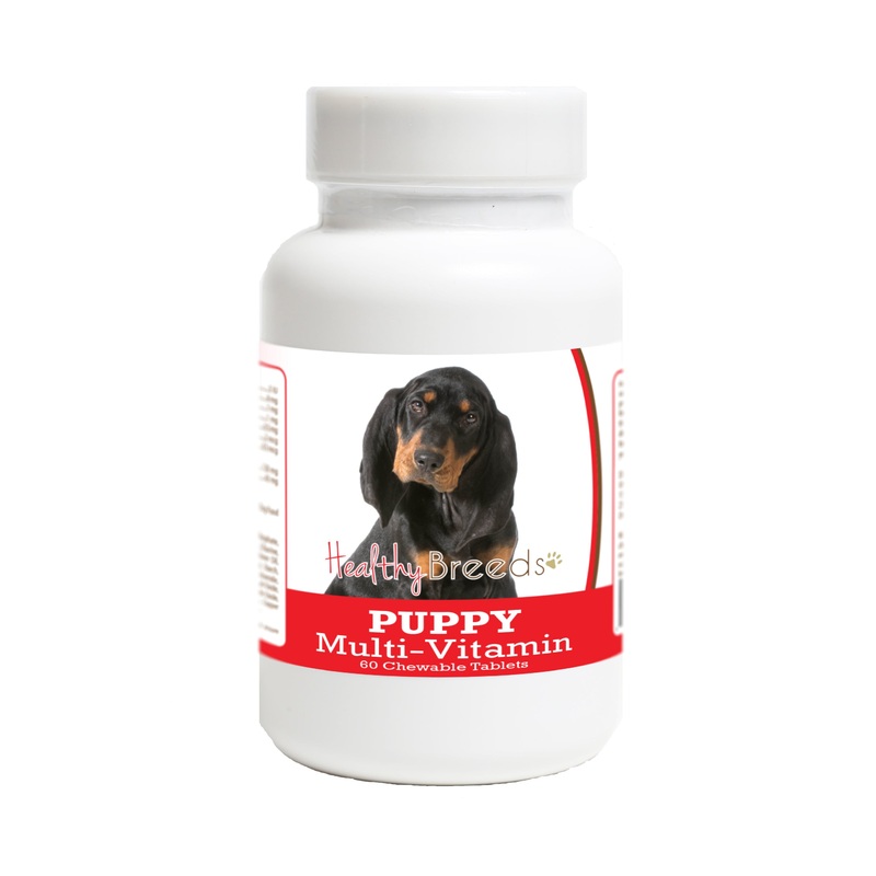 Black and Tan Coonhound Puppy Dog Multivitamin Tablet 60 Count