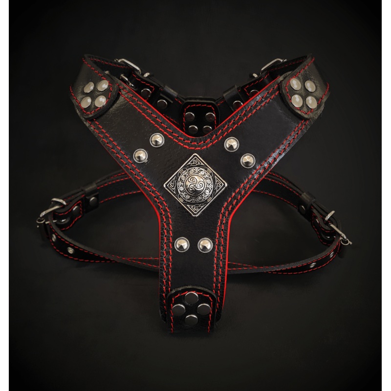 The ''Eros'' harness Black & Red Small to Medium Size