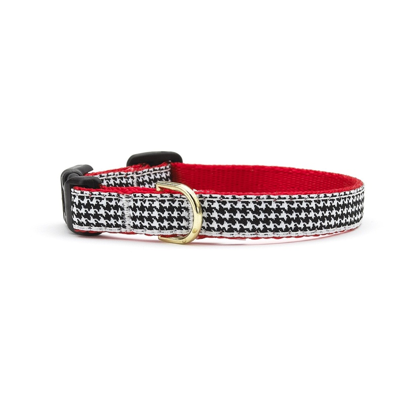 Classic Black Houndstooth Small Breed Dog Collar