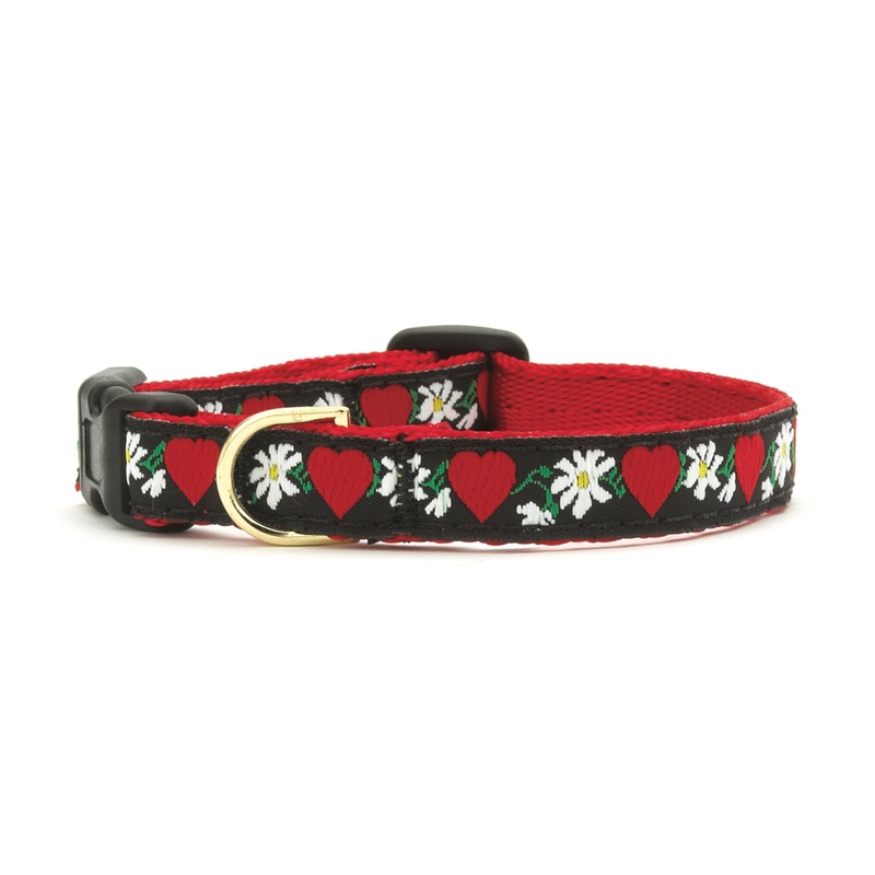 Hearts and Flowers Small Breed Dog Collar