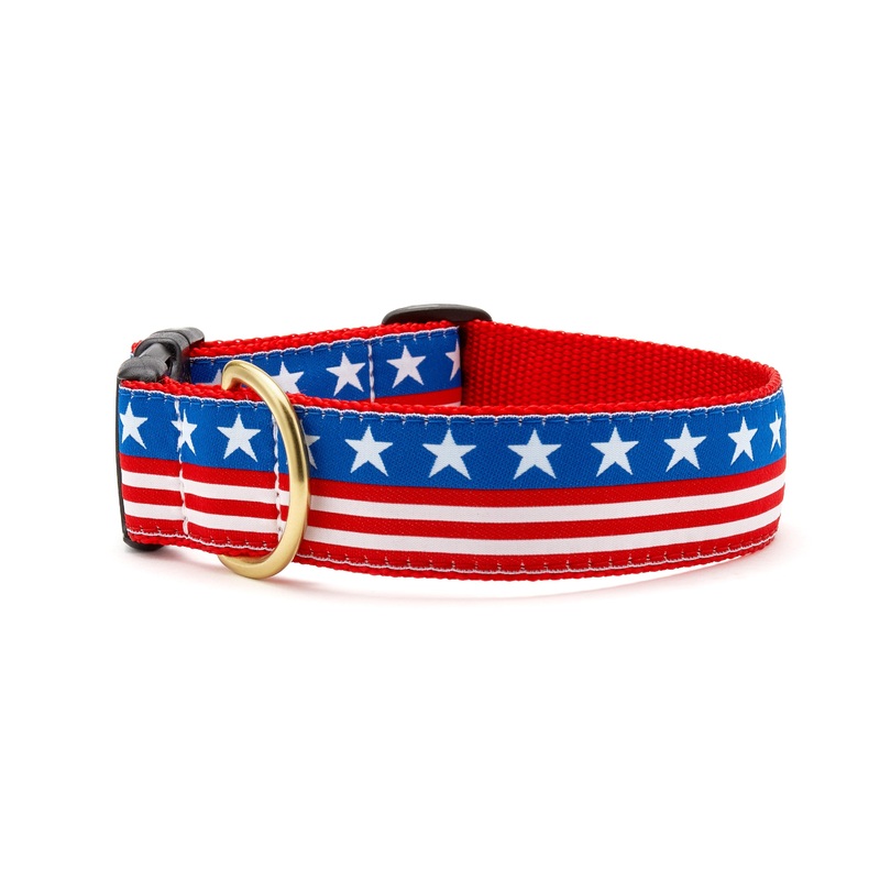 Stars and Stripes Extra Wide Dog Collar 1.5"