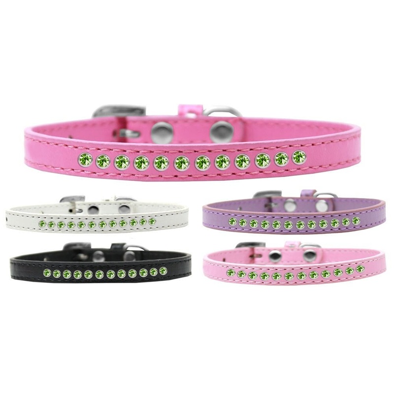 Dog, Puppy & Pet Fashion Collar, "Lime Green Crystal Rimsets"