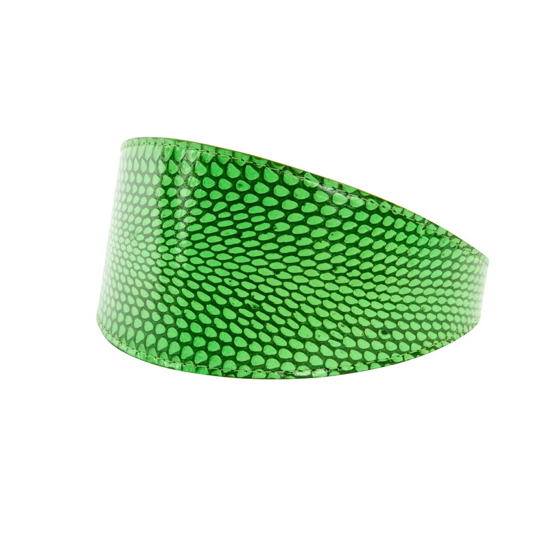 Dark Neon Green Snake 3 Wide Style Collar