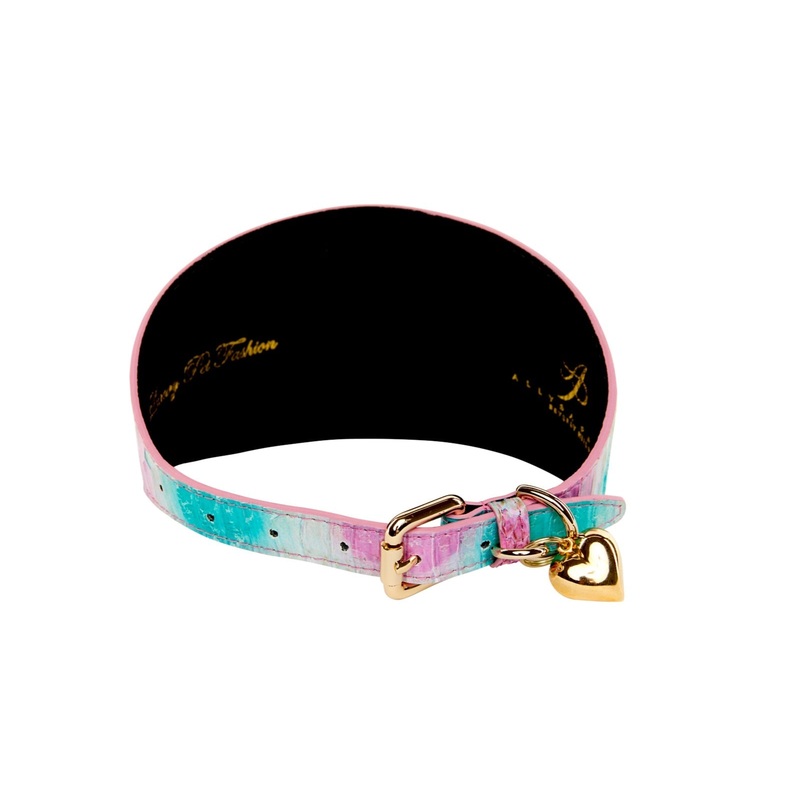 Turquoise, Fuchsia, Off White Snake 4 Wide Collar