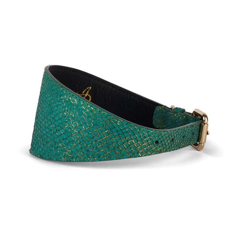 Beautiful Green & Gold 3 Wide Style Collar