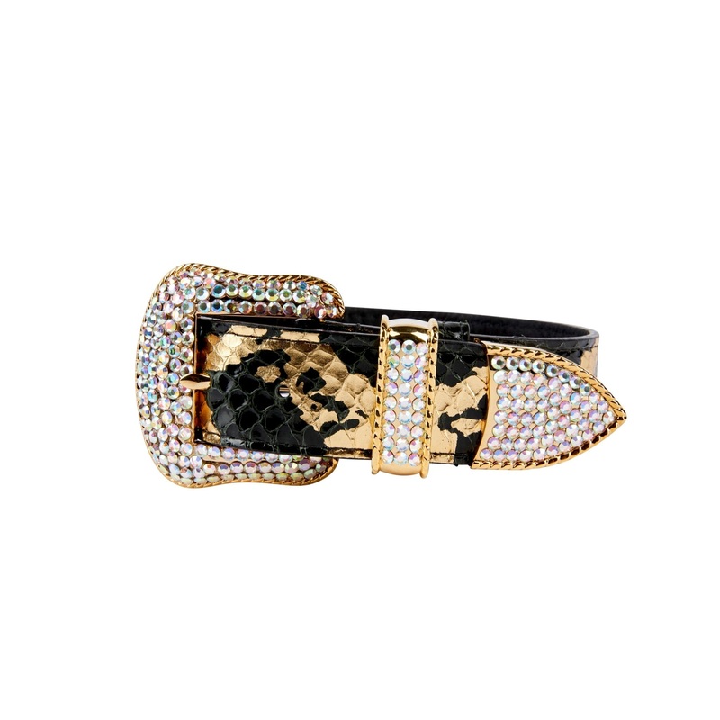 Black/Gold Custom Snake Swarovski Crystal Collar