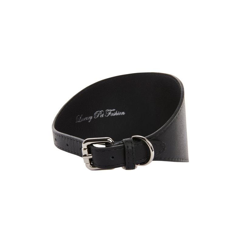 Black Vegan Leather 3 Wide Collar