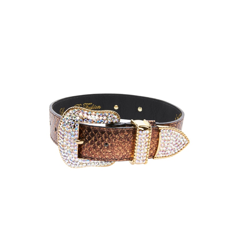 Bronze Gold Snake/Swarovski Crystal Collar