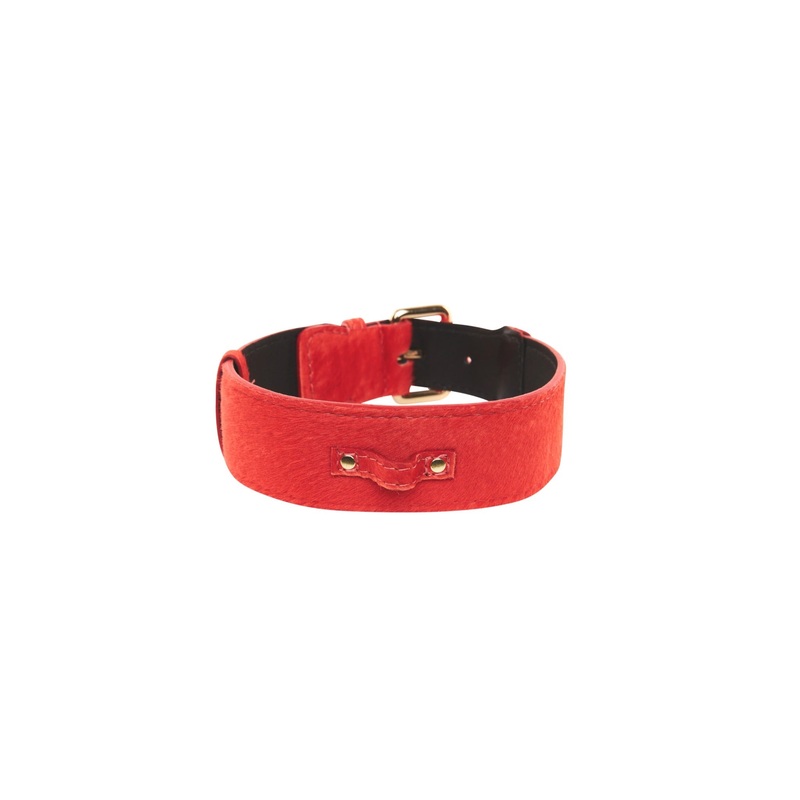 Orange Hair On Hide Classic Collar