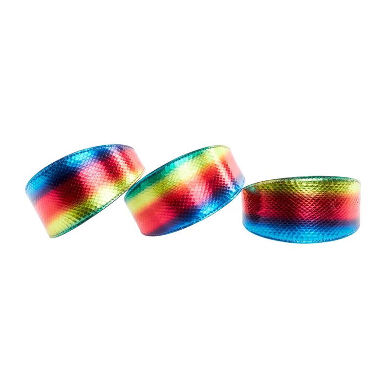 Pride Collection. Rainbow Snake 3 Wide Style Collar Set Of 3