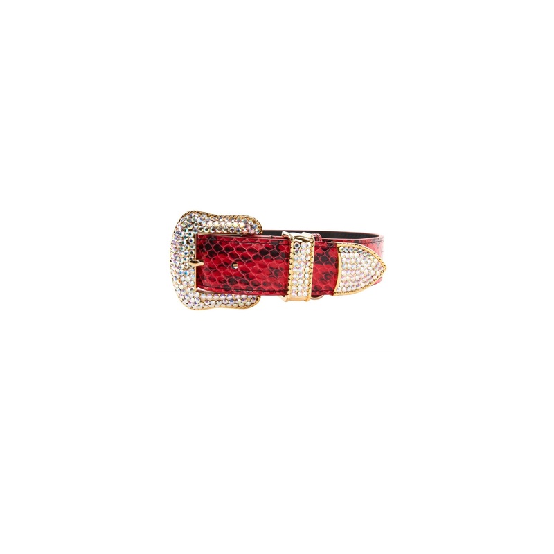 Red and Black Snake Swarovski Crystal Collar