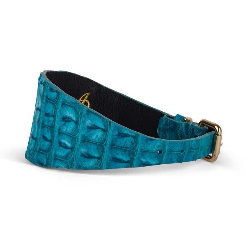 Turquoise Croc 3 Wide Style Collar