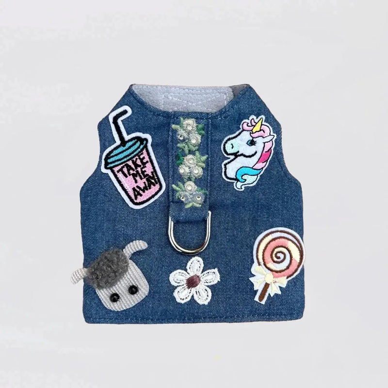 Cool Pup Dog Harness Blue Flowers