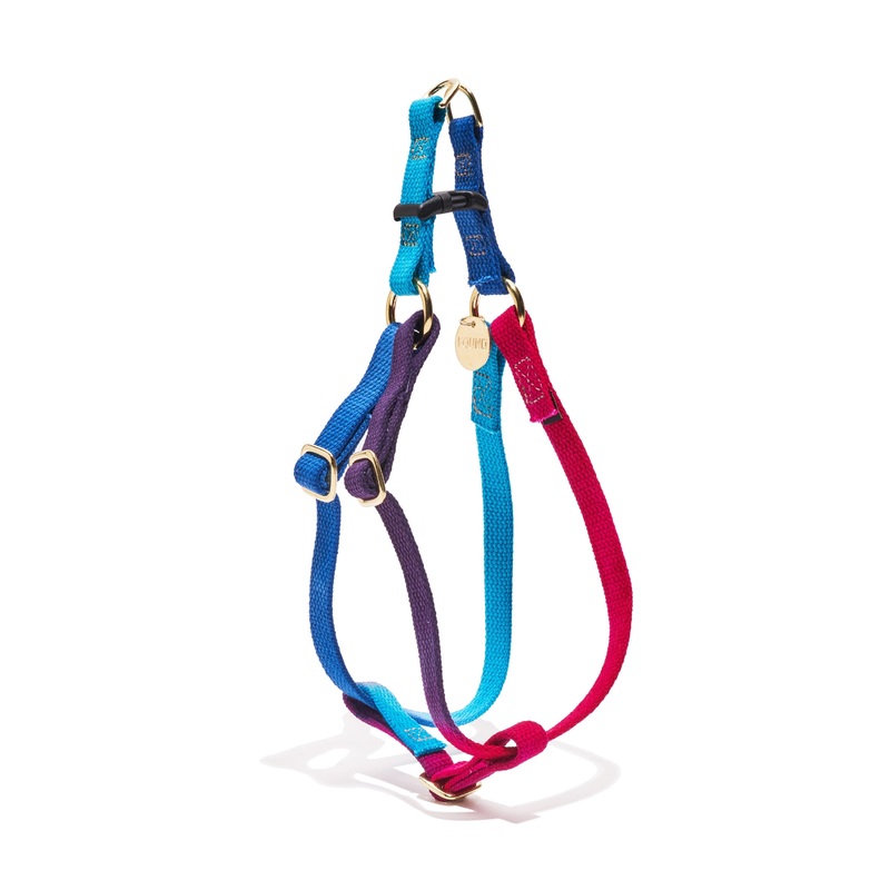 Dark Multi Cotton Rope Dog & Cat Harness  Handmade, Adjustable & Durable | Found My Animal