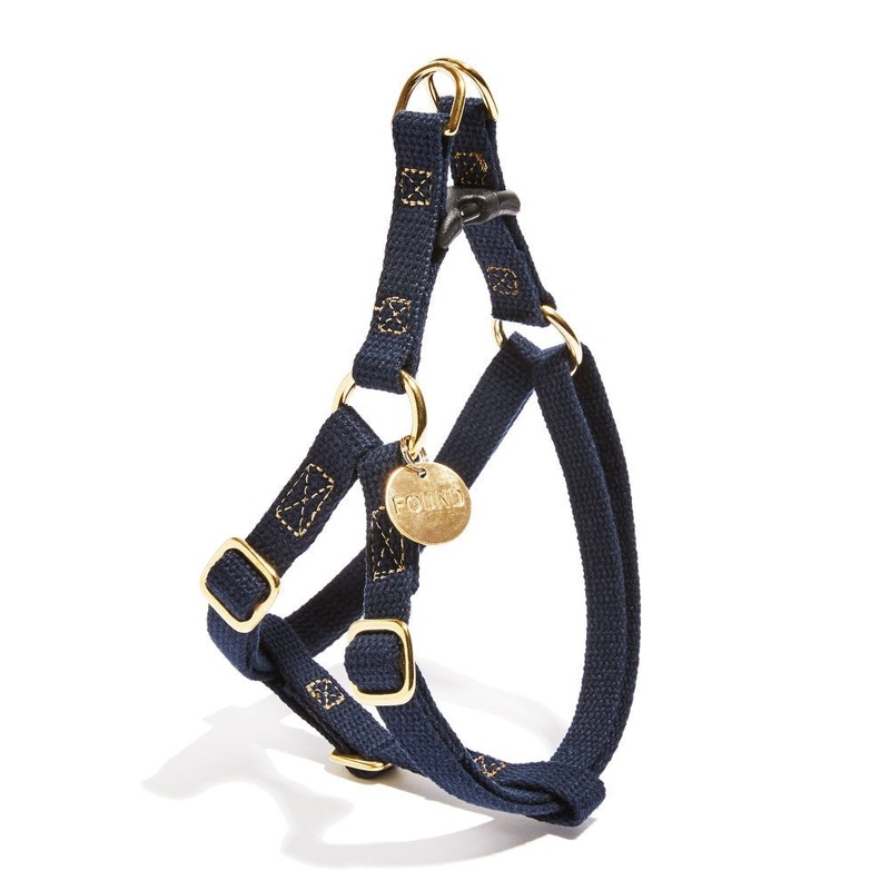 Found Classic Navy Cotton Rope Dog & Cat Harness  Durable, Adjustable & Stylish | Found My Animal