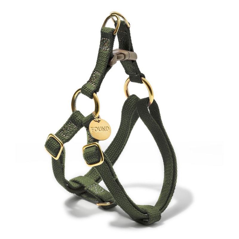 Found My Animal Olive Cotton Cat & Dog Harness  Adjustable, Durable & Stylish