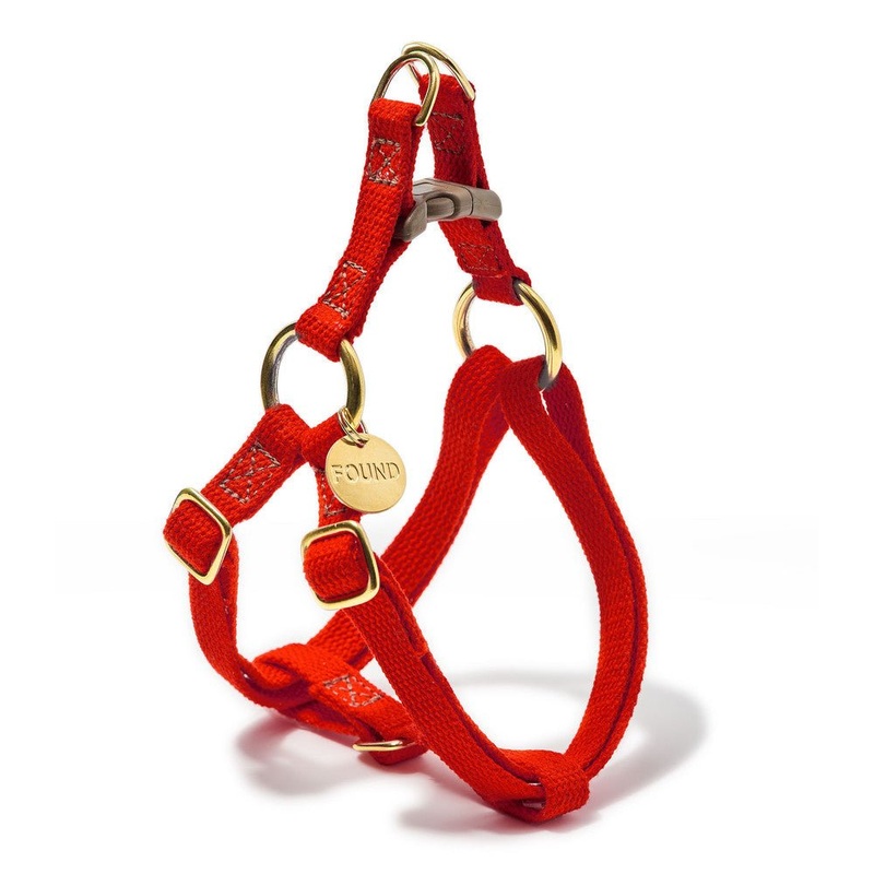 Found My Animal Red Cotton Cat & Dog Harness  Adjustable, Durable & Stylish
