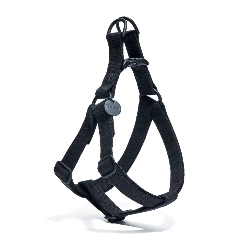 New! Matte Black Cotton Dog & Cat Harness  Adjustable, Durable & Stylish | Found My Animal
