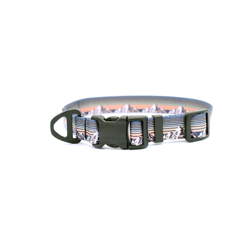 Outdoor Style Mountain Sunset Nylon Dog Collar