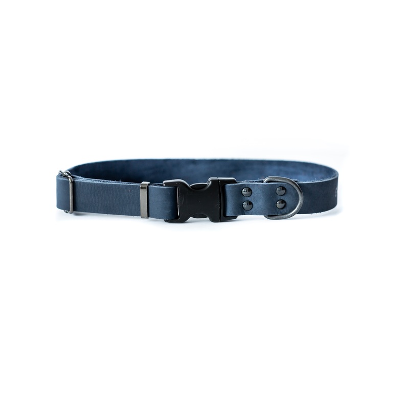 Sport Style Blue Jeans Leather Dog Collar
