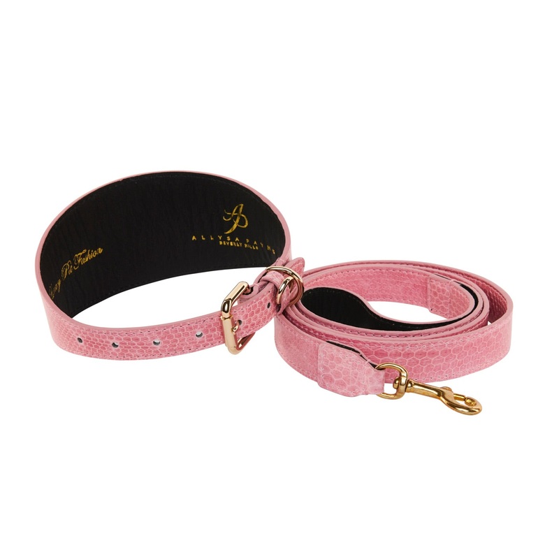 Soft Pink Snake 3 Wide Style Collar & Leash Set