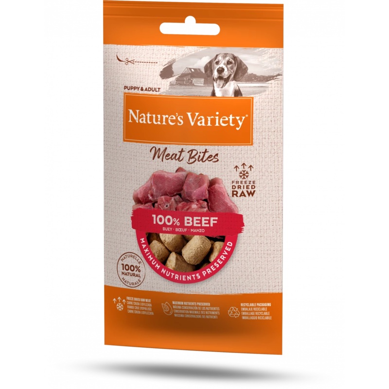 Natures Variety Freeze Dried Meat Bites Beef 20g