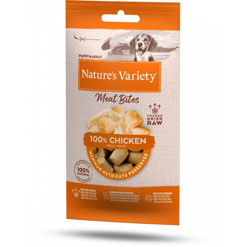 Natures Variety Freeze Dried Meat Bites Chicken 20g