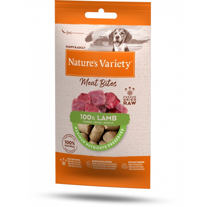 Natures Variety Freeze Dried Meat Bites Lamb 20g