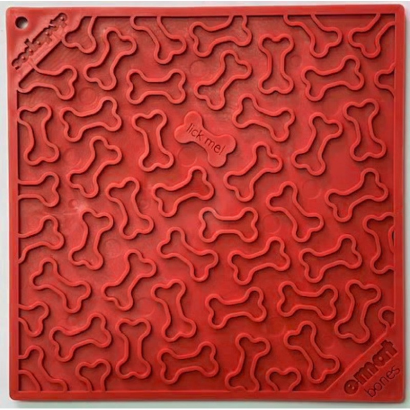 SodaPup Lick Mat Bones Red