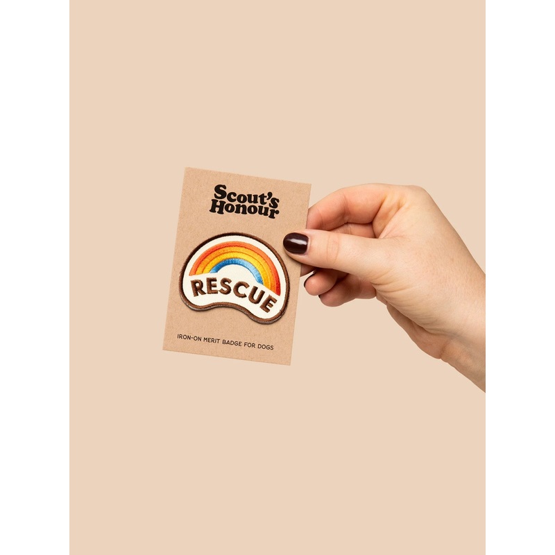 Scout's Honour Rescue iron-on patch for dogs