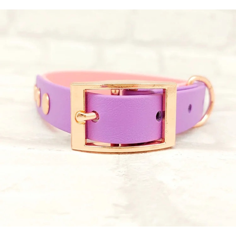 Trinkety Paws Waterproof Dog Collar Baby Pink/Amethyst