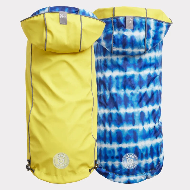 GF Pets Elasto-Fit Reversible Raincoat Yellow Tie Dye