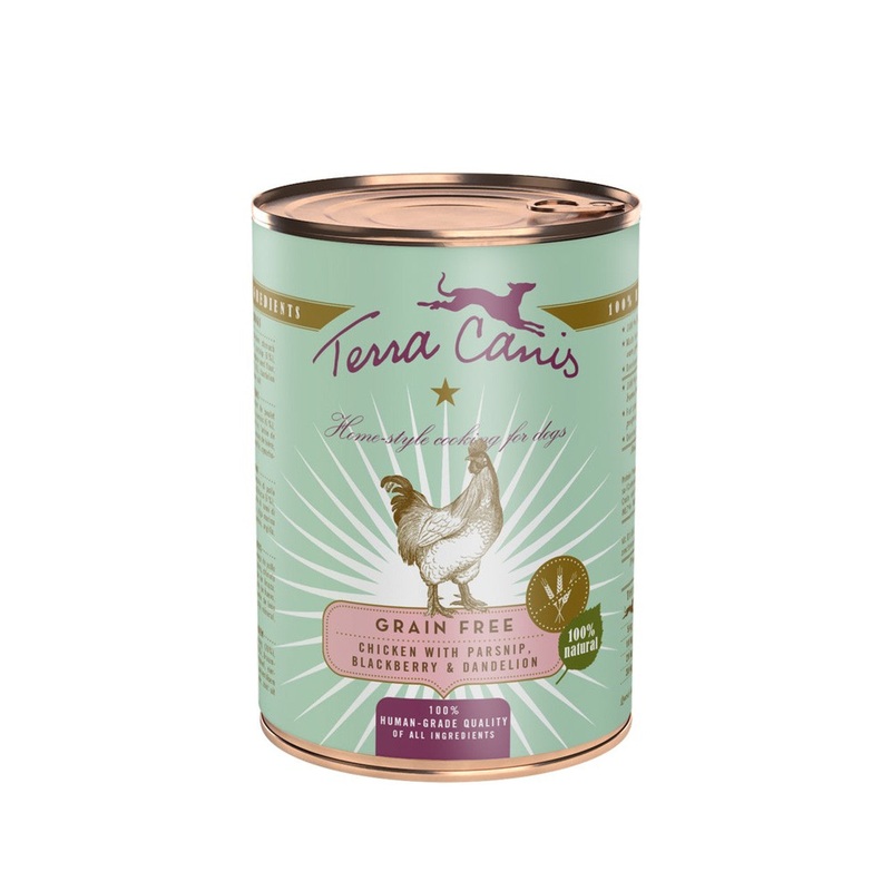 Terra Canis Grain Free Chicken with parsnip, blackberry and dandelion Wet Dog Food 400g
