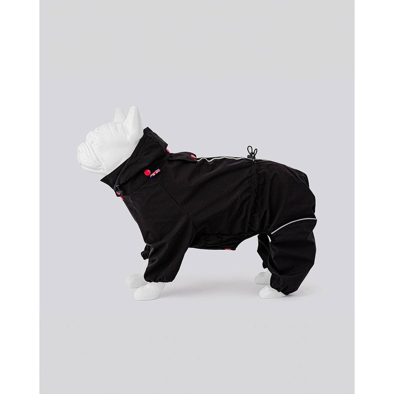 Hugo&Hudson Reflective Hooded Dog Overalls - Black