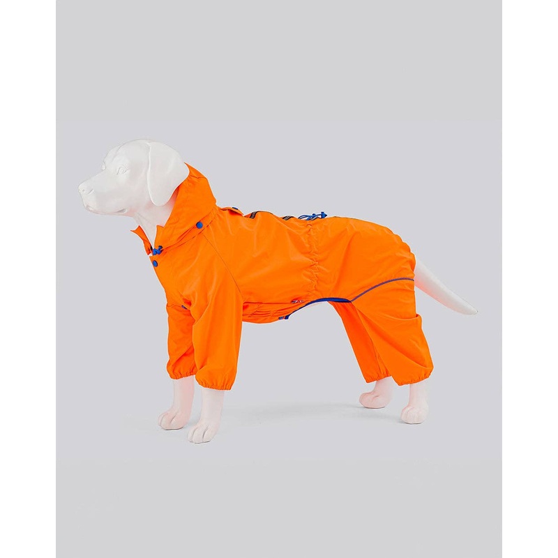 Hugo&Hudson Reflective Hooded Dog Overalls - Neon Orange