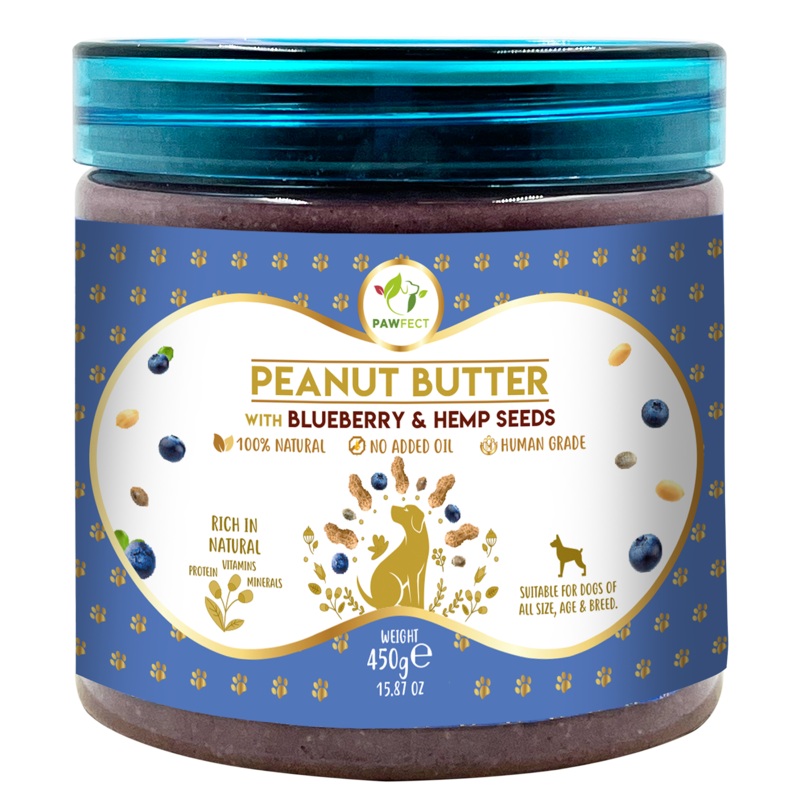 Pawfect Peanut Butter for Dogs: Blueberry & Hempseeds