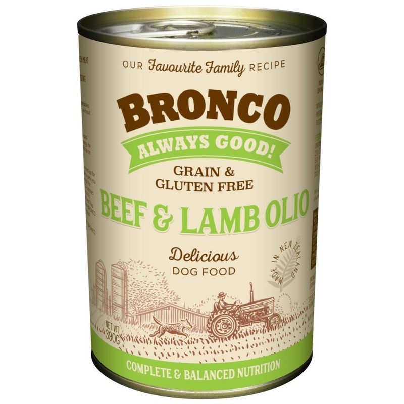 Bronco Beef & Lamb Olio Canned Dog Food, 390g x 12