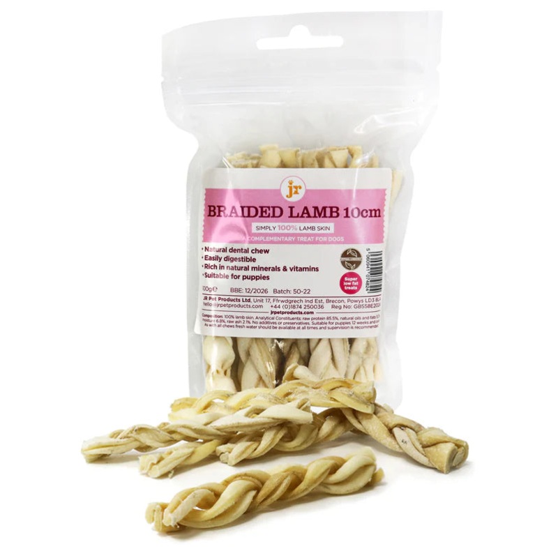 JR Pet Braided Lamb 10cm 100g