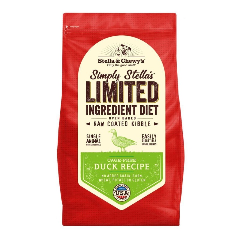 Stella & Chewy's Limited Ingredient Duck Recipe Raw Coated Kibble Dry Dog Food, (2 Sizes)