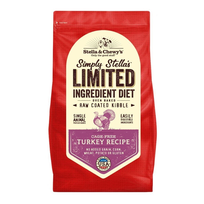 Stella & Chewy's Limited Ingredient Turkey Recipe Raw Coated Kibble Dry Dog Food, (2 Sizes)