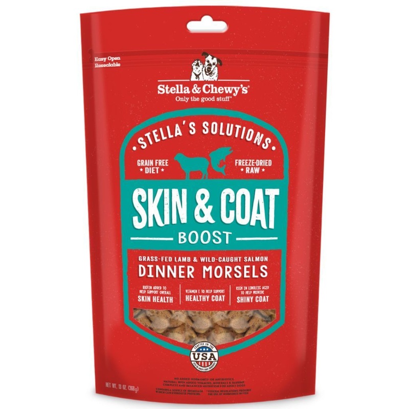 Stella & Chewy's Stellas Solutions Skin & Coat Boost Lamb & Salmon Freeze-Dried Raw Dog Food, 368g